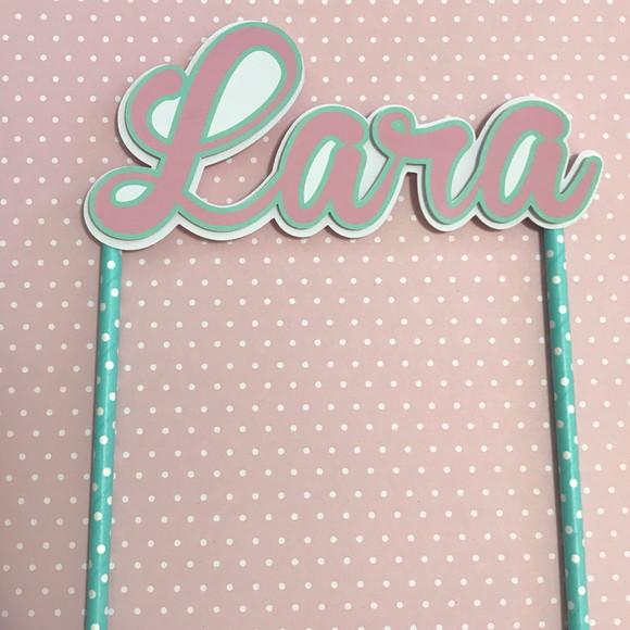 Topo de Bolo Scrap Personalizado com Nome Candy Colors