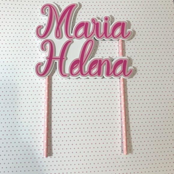 Topo de Bolo Scrap Personalizado com Nome