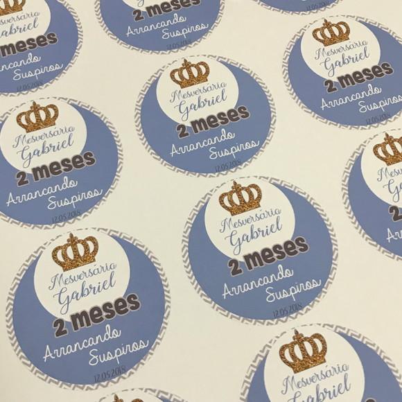 15 Rótulos Adesivos de 5cm Personalizados Tema Príncipe