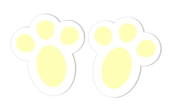 48 Adesivos Pegadas de Coelho da Páscoa - Amarelo