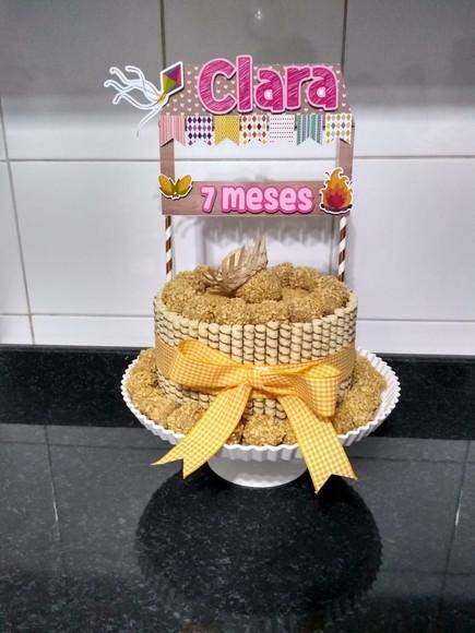 Topo de Bolo Mesversário Festa Junina