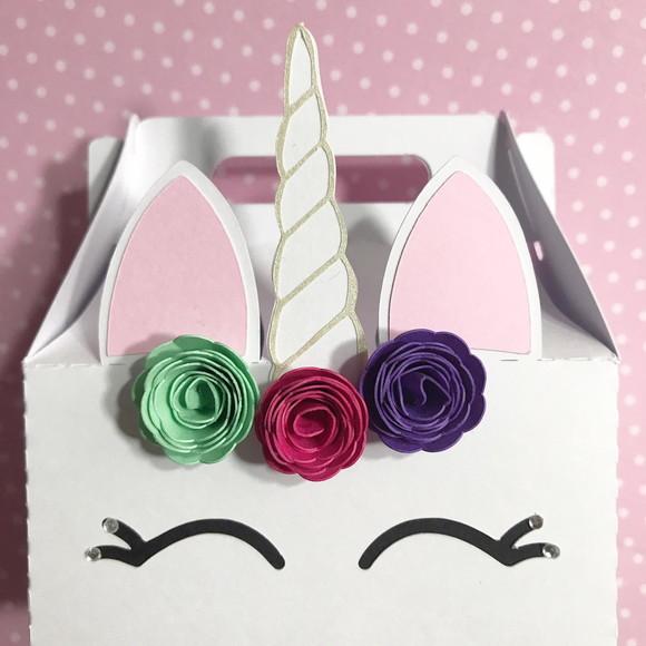 Caixinha em papel para Decoração e Lembrancinha Unicórnio
