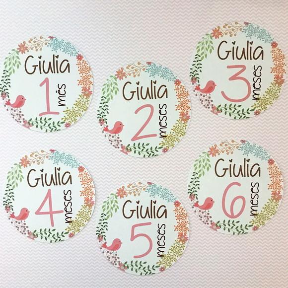 Kit de Adesivos para Body Mesversário do Bebê Passarinho