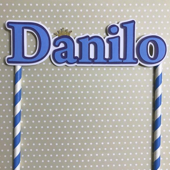 Topo de Bolo Scrap com nome