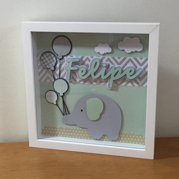 Quadro Porta Maternidade Elefante