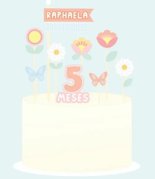 Topo de Bolo para Mesversário Primavera Flores