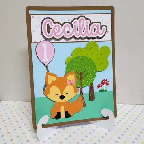 Plaquinha de Mesa em Papel para Mesversário