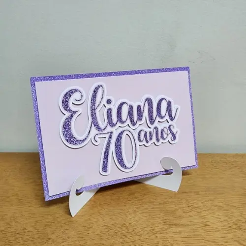 Plaquinha de Mesa em Papel para Aniversário
