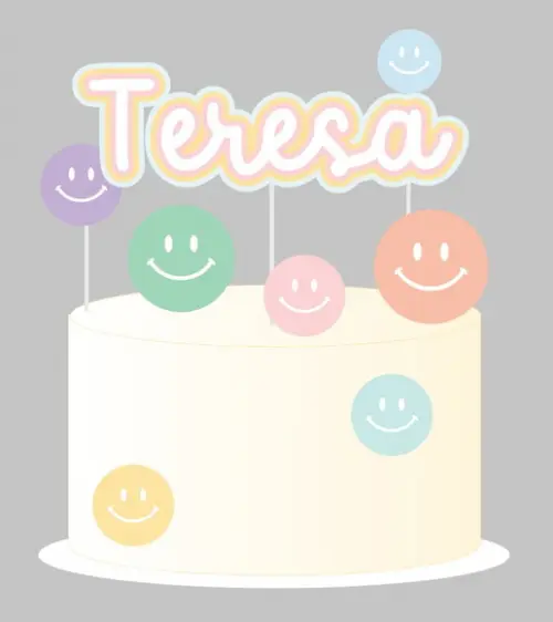 Topo de Bolo Personalizado Smiles para Mesversário