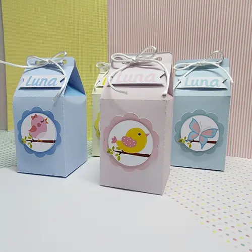 5 Caixas Milk em Papel Jardim Encantado e Passarinhos