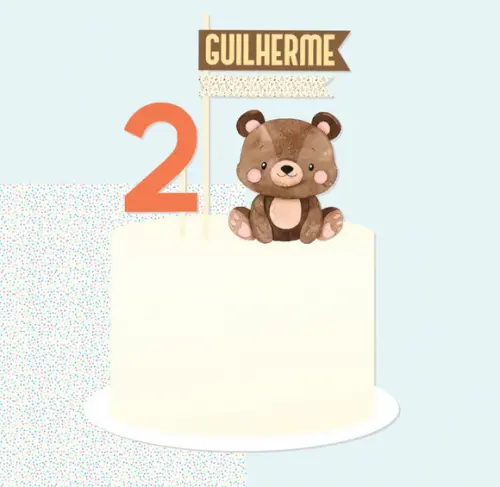 Topo de Bolo para Mesversário Ursinho