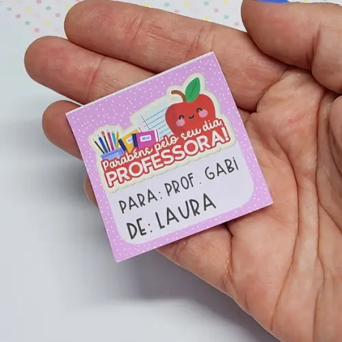 Etiqueta Adesiva para Identificar Presente Professora