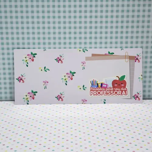 Rótulo Adesivo para Chocolate 90g Presente Professor Floral