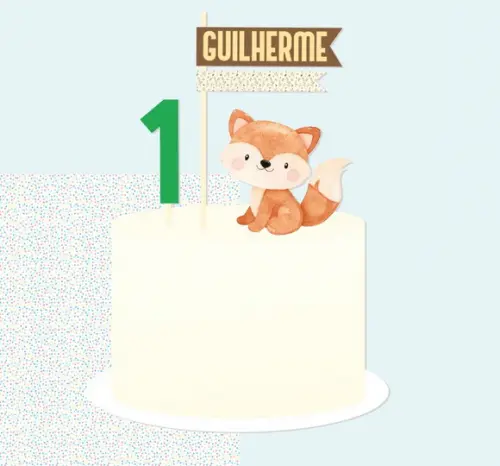 Topo de Bolo para Mesversário Raposinha
