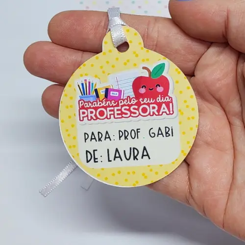 Tag Personalizada para Lembrancinhas das Professoras 6cm