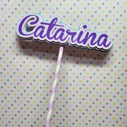 Topo de Bolo Personalizado com Nome para Aniversário