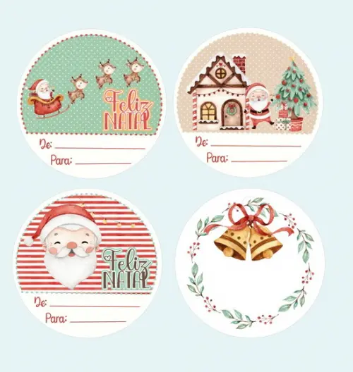 15 Tags para Presentes de Natal 6 cm de para