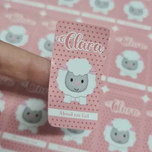 15 Rótulos Adesivos Personalizados para Álcool em Gel Ovelha