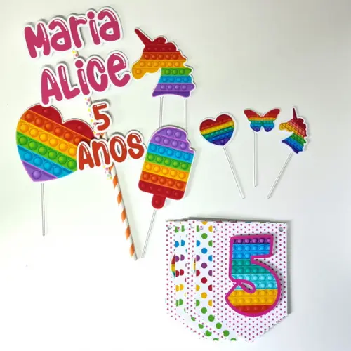 Mini Festa Pop It Kit De Papelaria Para Festinha Em Casa