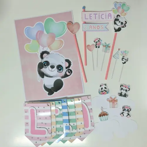 Festa Básica Kit De Papelaria Para Festinha Tema Panda