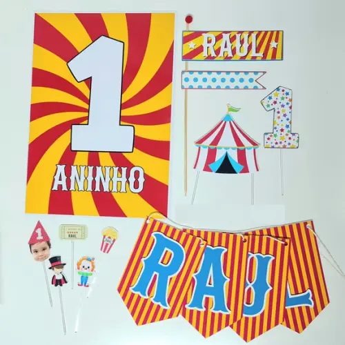 Festa Básica Kit De Papelaria Para Festinha Tema Circo