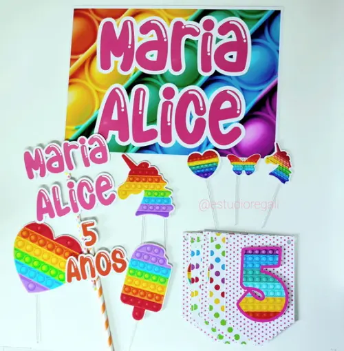 Festa Básica Kit De Papelaria Para Festinha Tema Pop It