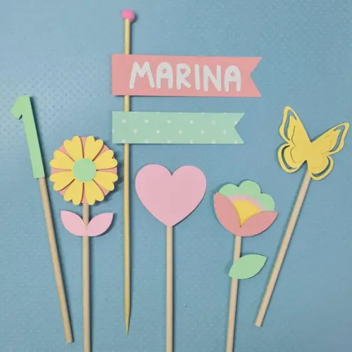 Topo De Bolo Personalizado Jardim Encantado