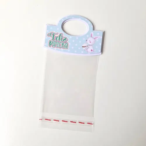 Saquinho Transparente com Lapela para Lembrancinha de Páscoa