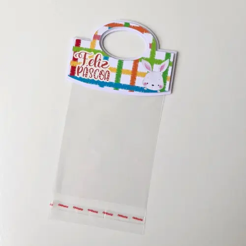 Saquinho Transparente com Lapela para Lembrancinha de Páscoa