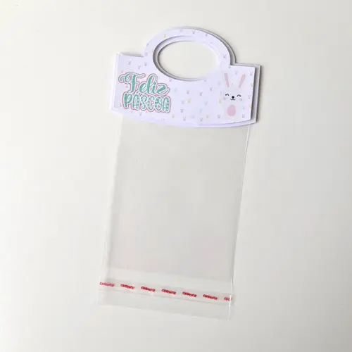 Saquinho Transparente com Lapela para Lembrancinha de Páscoa