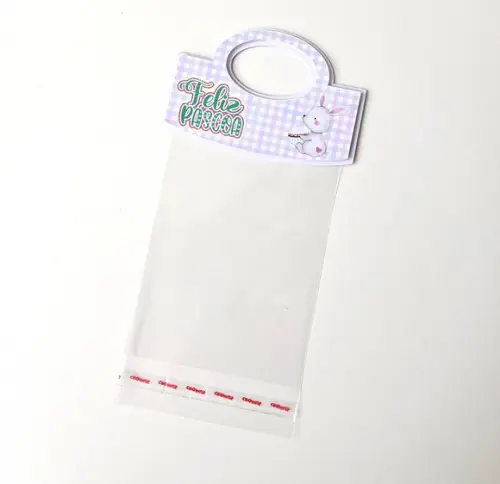 Saquinho Transparente com Lapela para Lembrancinha de Páscoa