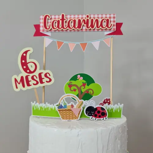Topo de Bolo para Mesversário do bebê Picnic