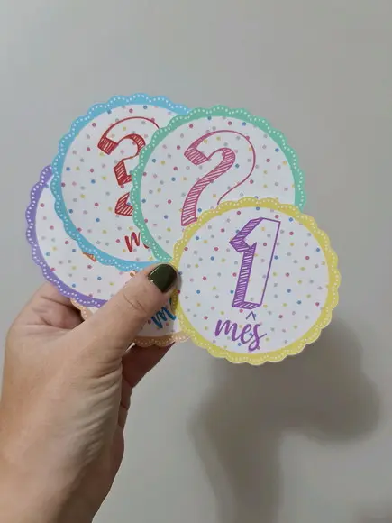 Kit de Adesivos Mesversário do Bebê Tons Pastel