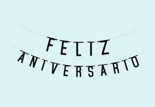 Varal com Letras Feliz Aniversário