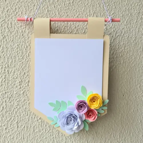 Flâmula em Papel Personalizada com Flores