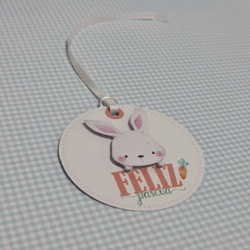 15 Tags Redondas Personalizadas para Presentes de Páscoa 5cm