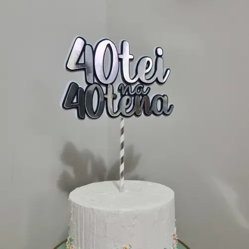 Topo de Bolo para 40 anos quarentei na quarentena