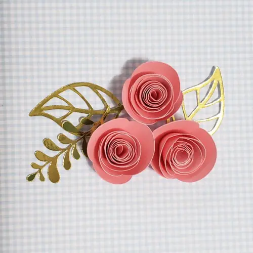 Kit com Flores e Folhas para Decoração de Bolo