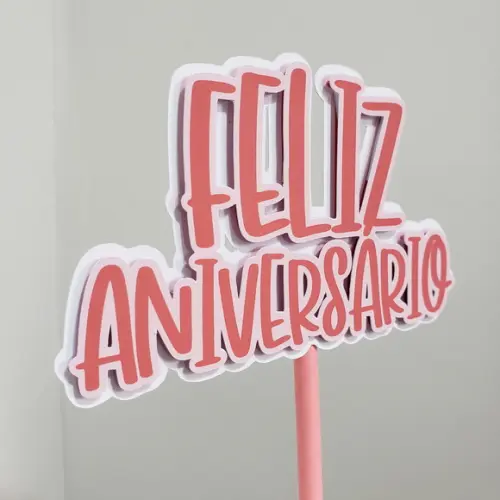 Topo de Bolo em Papel Feliz Aniversário