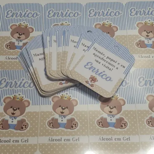 15 Rótulos Personalizados e Tags para Álcool em Gel Ursinho