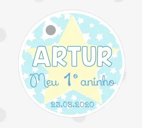 15 Tags Redondas Personalizadas para Aniversário de 1 Aninho