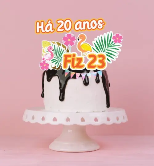 Topo de Bolo em Camadas de Papel para festa Há 20 anos...