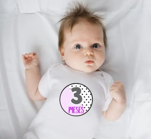 Kit de Adesivos para Body Mesversário do Bebê Lilás