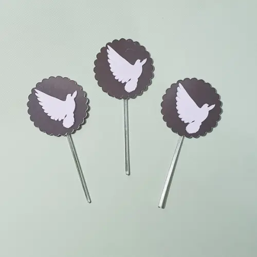 10 Toppers para Docinhos em Camadas de Papel para Batizado