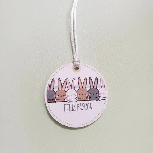 15 Tags Redondas Personalizadas para Presentes de Páscoa 5cm