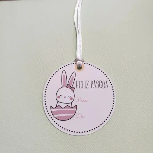 15 Tags Redondas Personalizadas para Presentes de Páscoa 5cm