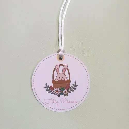 15 Tags Redondas Personalizadas para Presentes de Páscoa 5cm
