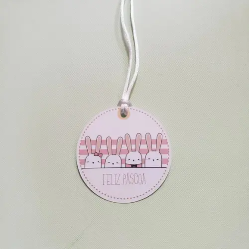 15 Tags Redondas Personalizadas para Presentes de Páscoa 5cm