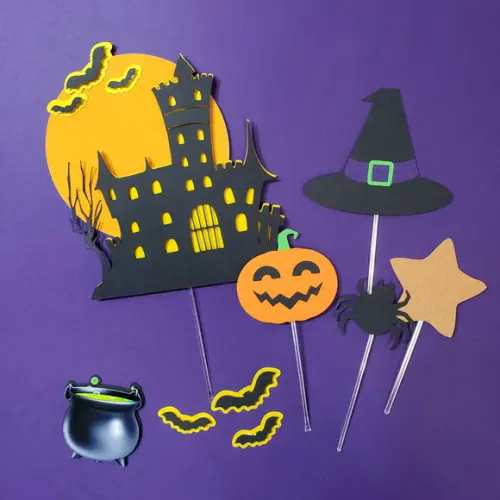 Topo de Bolo Temático para Festa de Halloween Dia das Bruxas