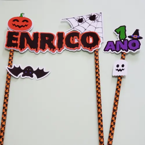 Topo de Bolo Temático Halloween para Mesversário de Bebê